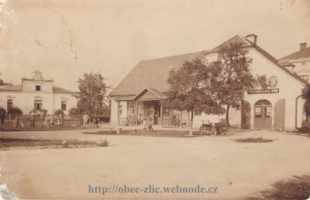 Hořičky - obchod smíšeným zbožím František Vik. Posláno r. 1906.